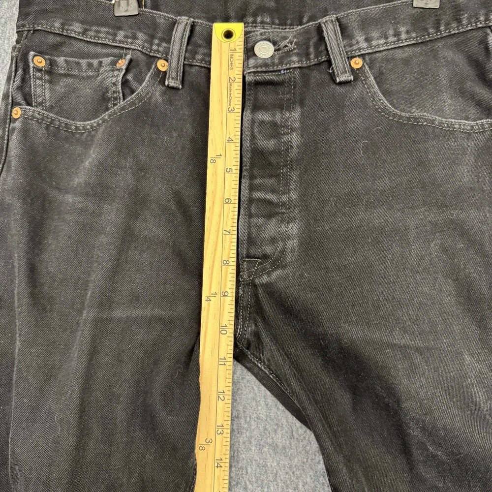 Levi's 501 Original Jeans Men's W33 L32 Black Button Fly Straight Leg Denim